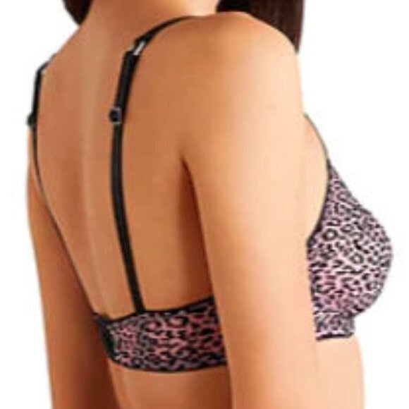 MORGAN LANE Pink & BLack Leopard Skin Print Bra Size: 32D - NWT - Picture 3 of 4
